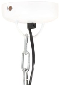 Lampa suspendata industriala, alb, 46 cm, lemn masivfier, E27 1, Alb, 46 cm, Alb