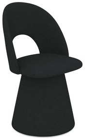 Scaun de sufragerie negru tapițat Kalo – Makamii