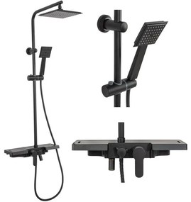 Baterie pentru dus Bravo negru mat - H 105 cm