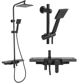 Baterie pentru dus Bravo negru mat - H 105 cm
