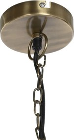 Lustră suspendată din metal, auriu, cu 3 abajururi, 41 x 42 cm, „Vichy”
