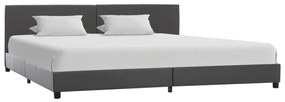 vidaXL Cadru de pat, gri, 180x200 cm, piele ecologică