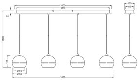 Lustră pe cablu FLETCHER 4xE14/40W/230V crom mat Trio