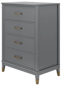 Comodă CosmoLiving by Cosmopolitan Westerleigh, 75 x 106 cm, gri