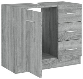 Dulap de chiuveta, gri sonoma, 63x30x54 cm, lemn prelucrat sonoma gri, 1