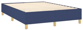 Cadru de pat box spring, albastru, 140x200 cm, textil Albastru, 35 cm, 140 x 200 cm