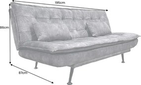 Canapea extensibila, Catifea Gri JAZZ 195cm