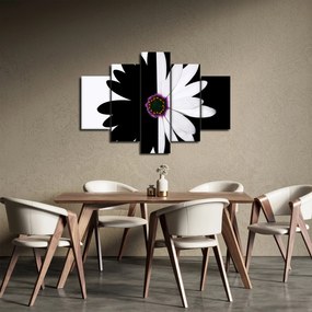 Tablou - Floare, alb- negru (150x105 cm)
