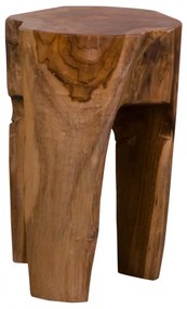 Taburet / Scaun maro din lemn cu 3 picioare Rose House Nordic 