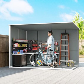 Outsunny Căsuță de Grădină pentru Depozitare Unelte 4.96m² Gri | Aosom Romania