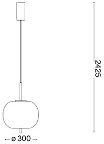 Lustră LED pe cablu Ideal Lux UMILE LED/20W/230V d. 30 cm CRI 90 alamă