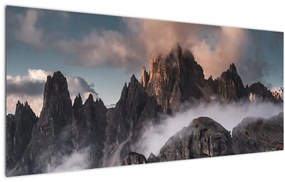 Tablou - Dolomiți Italieni ascunși în ceață (120x50 cm)
