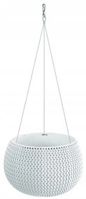 Ghiveci decorativ cu lant, rotund, alb, 23.9x16.1 cm, Splofy Bowl WS