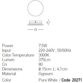Aplica LED cu lumina ambientala Aviel D-15cm