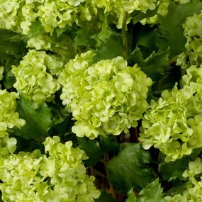 Buchet artificial LUX din 36 fire Hortensii verzi, Hydrangeas snowball