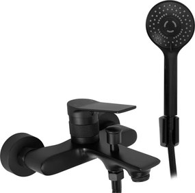 Baterie cada - dus Rea Viral monocomanda negru cu set de dus