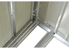 Depozit grădină pentru scule din tablă, alb / gri, 1,9x1,2 m, TEDOK