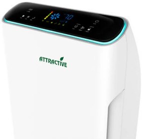 Purificator de aer atractiv Oberon 320, 80W, Pana la 60 m², 320 m³/h, 3 viteze, Wi-Fi, Ponizare, Senzori inteligenti, Telecomandă, Ecran tactil, Alb/Negru