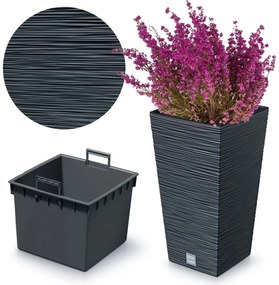 Ghiveci de flori FURU SQUARE 24 cm, antracit, 24 cm