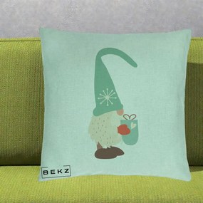 Perna Decorativa Gnom Nordic cu Cana Calda Menta, 40x40 cm, Verde Menta, Husa Detasabila, Perna Inclusa, BEKZ®