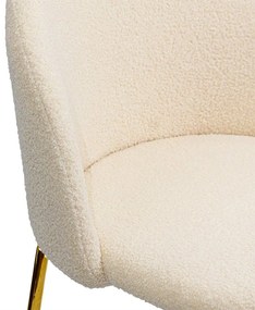 Scaune living bej din boucle cu cadru metalic auriu BUC 284