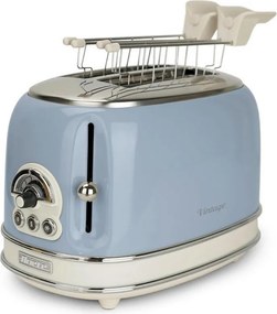 Prajitor de paine Ariete VINTAGE 0155/05, 810W, 2 felii, 3 functii, 6 trepte, Tava firimituri detasabila, Albastru