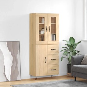 3198500 vidaXL Dulap înalt, stejar sonoma, 69,5x34x180 cm, lemn compozit