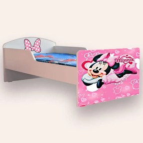 Pat copii Minnie Mouse Mic 2-6 ani Simplu Cu saltea