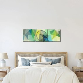 Tablou abstracțiunii geometrice (cu ceas) (90x30 cm)