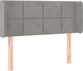 vidaXL Tăblie de pat cu aripioare gri deschis 93x16x78/88 cm catifea