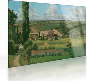 Tablou pe sticlă - Camille Pissarro, Landscape at Les Pâtis, Pontoise, reproducere (70x50 cm)