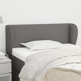 vidaXL Tăblie de pat cu aripioare gri închis 83x23x78/88 cm textil