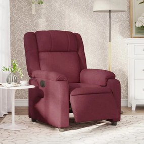 vidaXL Fotoliu rabatabil electric, roșu vin, material textil