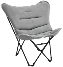 Outsunny Scaun de camping scaun de plajă pliabil șezut larg și căptușit pliabil pentru pescuit 88 x 74 x 84 cm gri deschis | Aosom Romania