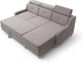 Colțar extensibil Laksaro dreapta - velur bej închis Jasmine 25