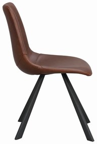 Scaun de dining cu picioare negre Rowico Alpha, maro