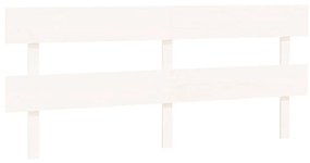 819091 vidaXL Tăblie de pat, alb, 204x3x81 cm, lemn masiv de pin