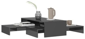 Set masute de cafea suprapuse, gri extralucios, 100x100x26,5 cm 1, gri foarte lucios