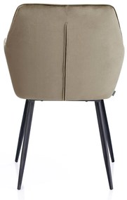 Scaun de sufragerie din catifea VIALLI cappuccino