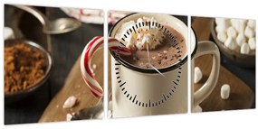 Tablou - Ciocolată caldă (cu ceas) (90x30 cm)