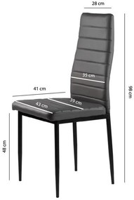 Set de 4 scaune elegante, gri, cu design atemporal