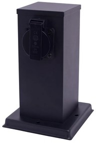 Stâlp de prize de exterior 1Z 230V IP44 20 cm negru