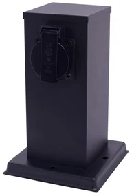 Stâlp de prize de exterior 1Z 230V IP44 20 cm negru