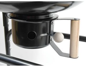 Grătar portabil cu cărbuni, negru/lemn