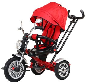 Tricicleta cu scaun rotativ, pozitie de somn, pliabila, far luminos, muzica, rosie, BTR07