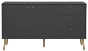 Comodă gri antracit joasă 149x82 cm Bodo – Tvilum
