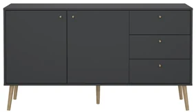 Comodă gri antracit joasă 149x82 cm Bodo – Tvilum