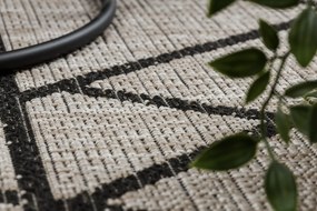 Covor sisal Floorlux 20508 argint si negru Triunghiuri