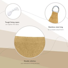 Outsunny Cort Parasolar Dreptunghiular pentru Exterior cu Protecție UV Respirabil cu Frânghii de Fixare, 3x4 m, Bej | Aosom Romania
