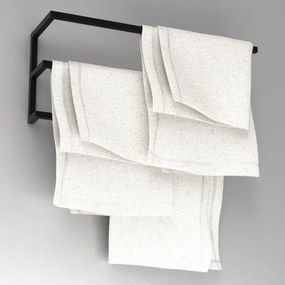 Suport de perete pentru prosoape 25x60 cm negru